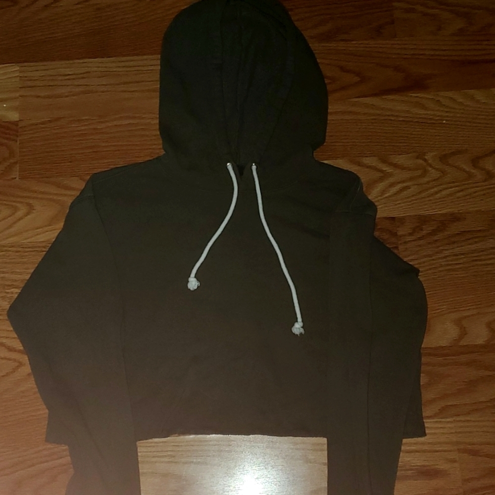 Green crop hoodie , size small